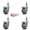 Service Caster 4'' Thermoplastic Rubber Swivel 3/4'' Expanding Stem Caster Set Total Lock Brake, 4PK SCC-EXTTL20S414-TPRB-34-4 - alternate 2